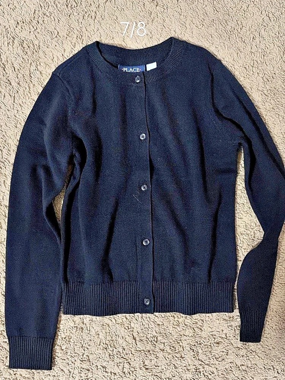 Children’s PLACE Girls Cardigan Size 7/8 Black Like New
